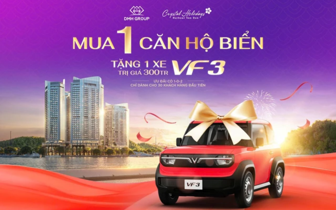 Crystal Holidays Harbour Vân Đồn tung chính sách “Mua căn hộ tặng xe VF3” gây sốt thị trường